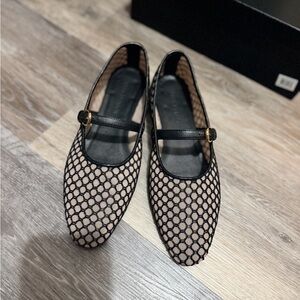 Ulla Johnson Black and Tan Mesh Flats